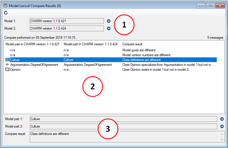 Compare Models Property Page screenshot